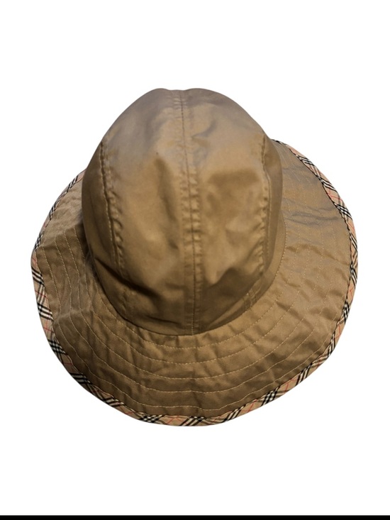 Burberry Accessories - Burberry Khaki Bucket Hat with Signature Check Trim -
